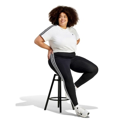 Calça Legging adidas Essentials 3-Stripes Plus Size - Feminina - Foto 2