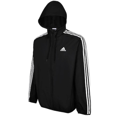 Jaqueta Corta-Vento Masculina adidas com Capuz 3 Listras - Foto 3