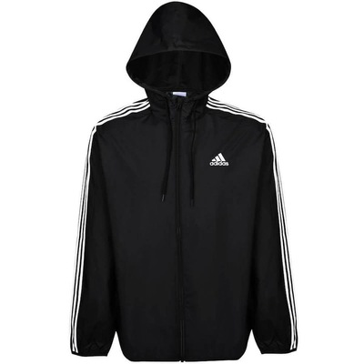 Jaqueta Corta-Vento Masculina adidas com Capuz 3 Listras - Foto 1