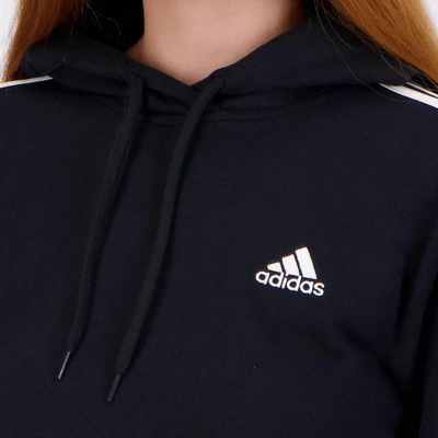 Blusão de Moletom com Capuz adidas 3 Stripes - Feminino - Foto 5