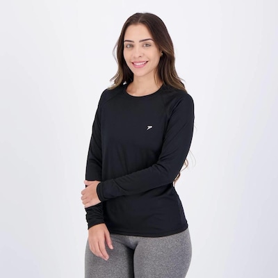 Camiseta Manga Longa Poker Proteção Uv - Feminina - Foto 3