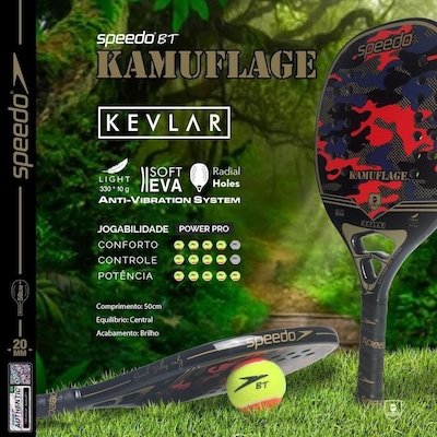 Raquete de Beach Tennis Kevlar Kamuflage + Beach Bag Speedo - Foto 2