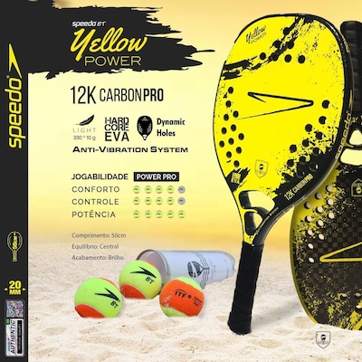 Raquete Beach Tennis 12K Power + Beach Bag Speedo - Foto 2
