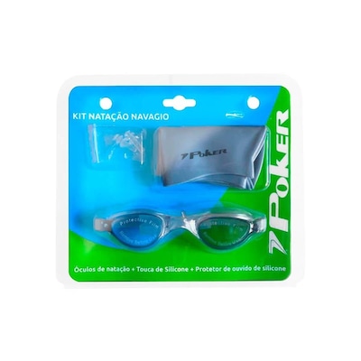 Kit para Natação Poker: Óculos + Touca +Protetor Ouvido Navagio - Adulto - Foto 2