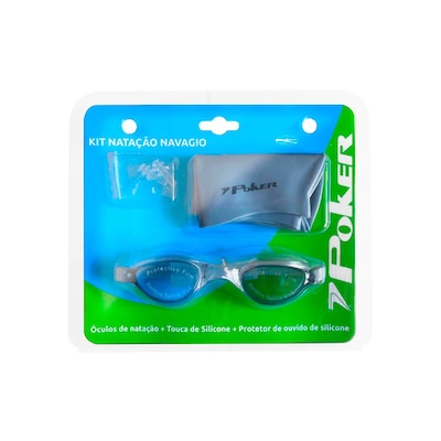 Kit para Natação Poker: Óculos + Touca +Protetor Ouvido Navagio - Adulto - Foto 2