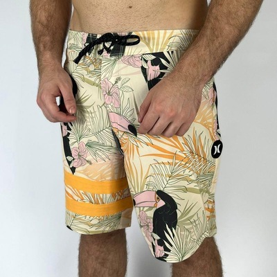 Bermuda Hurley Phantom Block Party 18 Areia - Masculina - Foto 1