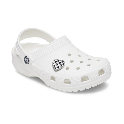 Jibbitz Crocs Coração Xadrez Prateado - Foto 1