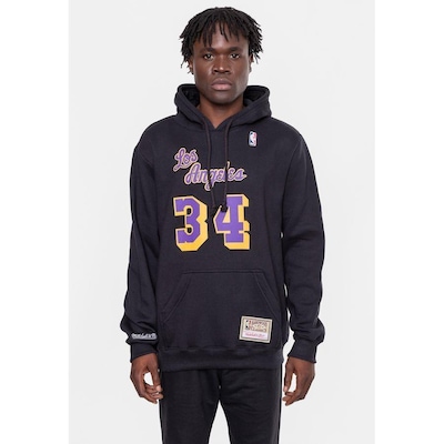 Blusão De Moletom Com Capuz Mitchell & Ness Nba Shaquille O''''Neal Los Angeles Lakers - Masculino - Foto 4