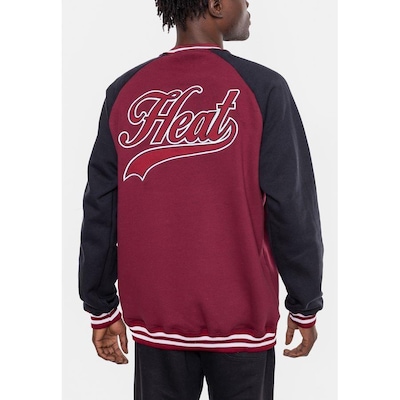 Blusão De Moletom Sem Capuz NBA Old Logo Bordo Cabernet - Masculino - Foto 2