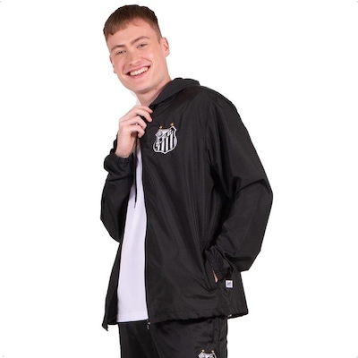 Jaqueta Corta Vento Santos Oficial com Capuz Surf Center Masculina - Foto 2