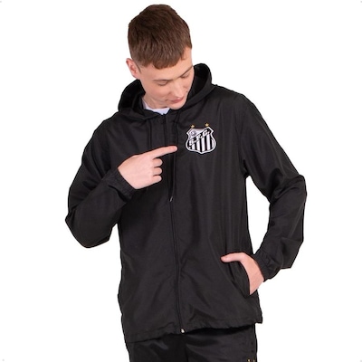 Jaqueta Corta Vento Santos Oficial com Capuz Surf Center Masculina - Foto 3