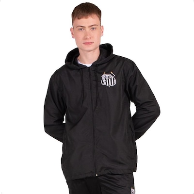 Jaqueta Corta Vento Santos Oficial com Capuz Surf Center Masculina - Foto 1