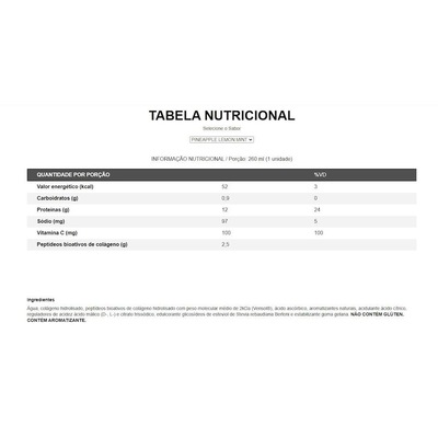 Kit 3X Colágeno Drink 260Ml Collagen Nutrify Sabor Abacaxi Hortelã e Limão - Foto 4