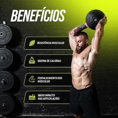 Slam Ball Power Grip Para Cross Funcional Bola Peso 1Kg - Foto 6