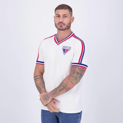 Camisa Fortaleza Retrô Branca Leão 1918 - Masculina - Foto 5