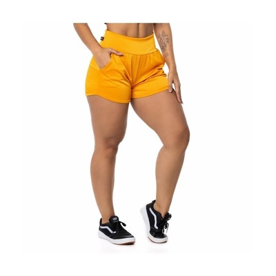 Shorts Orbis Fitness Poliamida Cirrê Cós Alto - Feminino - Foto 1