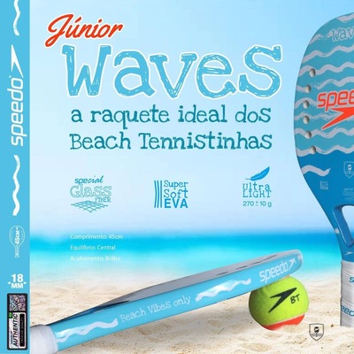 Raquete Beach Tennis Waves Glass Fiber Speedobt - Waves - Foto 6