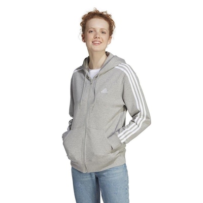 Jaqueta sem Capuz adidas 3 Listras - Feminina - Foto 1