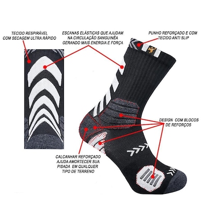 Meia Esportiva Gold Sports Ciclismo Confort  Anti - Derrapante Adulto - Foto 5