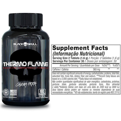 Termogênico Thermo Flame 60 Caps - Kit com 3 Unid - Black Skull - Foto 2