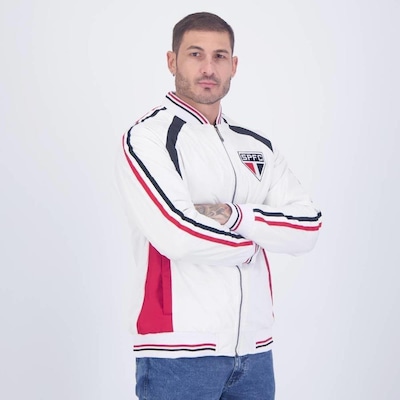 Jaqueta São Paulo Bomber Striped Branca - Foto 2