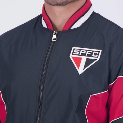 Jaqueta São Paulo Bomber Preta E Vermelha - Foto 5