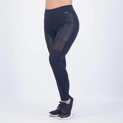 Calça Legging Selene com Recorte Cirrê e Tulê - Feminina - Foto 1