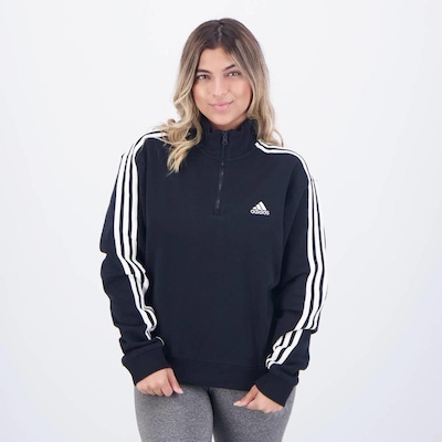 Blusão adidas 3 Stripes com Zíper - Feminino - Foto 1