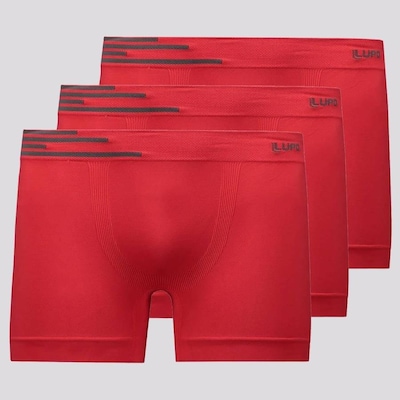 Kit 3 Cuecas Boxer Lupo Fiber Man Vermelha - Foto 1