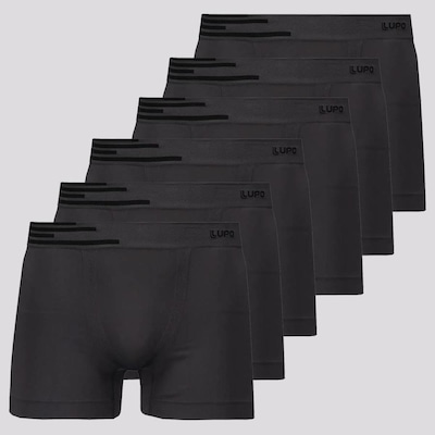 Kit Cuecas Boxer Lupo Microfibra sem Costura com 6 Unidades - Adulto - Foto 1