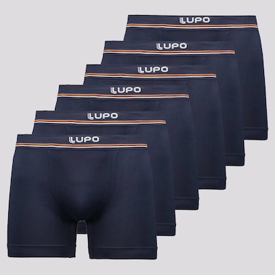 Kit Cuecas Boxer Lupo Microfibra sem Costura com 6 Unidades - Adulto - Foto 1