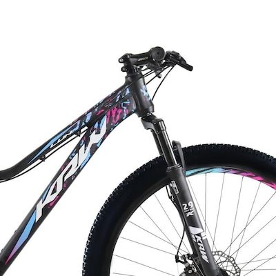 Bicicleta aro 29 Krw alumínio Shimano Tz 24 Velocidades Freio a Disco Suspensão Mountain Bike Kr9 - Adulto - Foto 3