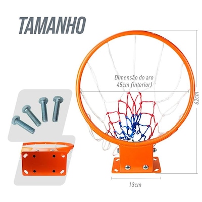 Aro Basquete Oficial Retrátil com Molas Pista e Campo - Par - Foto 4