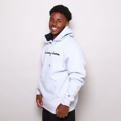 Blusão de Moletom com Capuz Champion Script Logo Print Tec Medio Gf89B Y06794 Brasil - Masculino - Foto 2