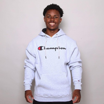 Blusão de Moletom com Capuz Champion Script Logo Print Tec Medio Gf89B Y06794 Brasil - Masculino - Foto 1