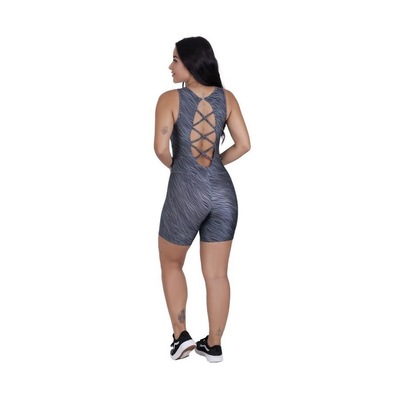 Macaquinho Fitness Trilobal Estampado Cirre - Feminino - Foto 3