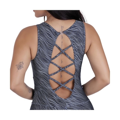 Macaquinho Fitness Trilobal Estampado Cirre - Feminino - Foto 4