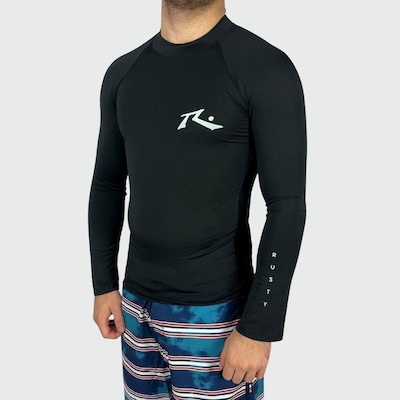 Camiseta Manga Longa Rusty Lycra Long Surf - Masculina - Foto 3