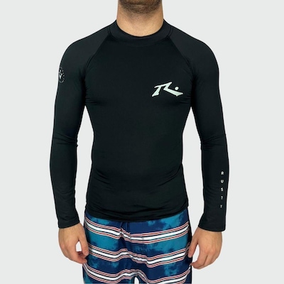 Camiseta Manga Longa Rusty Lycra Long Surf - Masculina - Foto 1