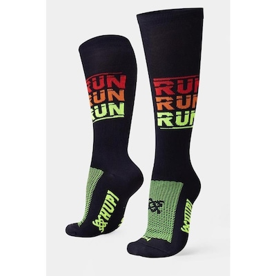 Kit de Corrida Hupi: Meia Cano Longo + Viseira Run Run Run - Adulto - Foto 2