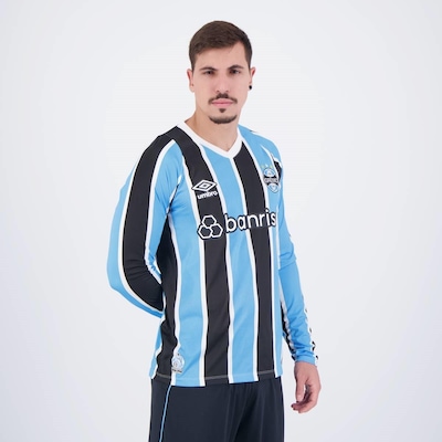 Camisa Umbro Grêmio I 2024 Manga Longa - Masculina - Foto 2