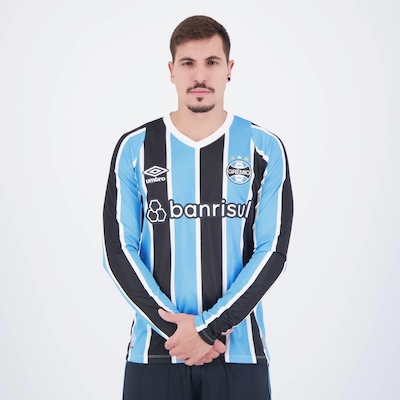 Camisa Umbro Grêmio I 2024 Manga Longa - Masculina - Foto 1