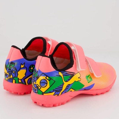 Chuteira Futsal Puma com Velcro Future 7 Play Neymar Jr - Infantil - Foto 3