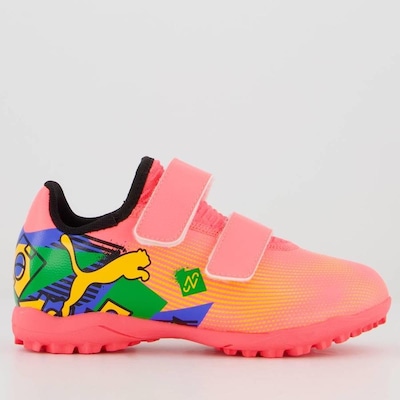 Chuteira Futsal Puma com Velcro Future 7 Play Neymar Jr - Infantil - Foto 1