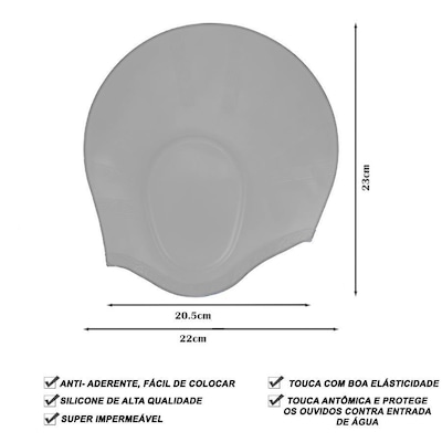 Touca de Natação Gold Sports Ergononico Ultra Ii Confort de Silicone - com Cobertura Das Orelhas - Foto 2