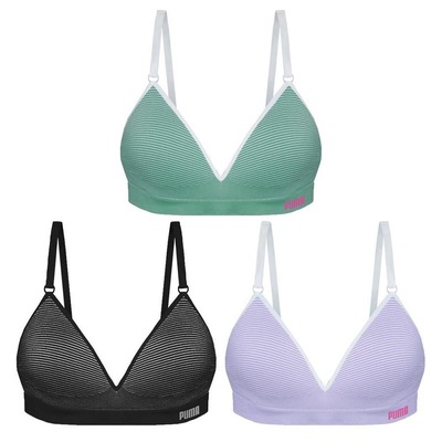 Kit de Sutiãs com Bojo Puma sem Costura - Adulto - 3 unidades - Foto 1