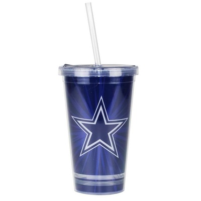 Copo com Canudo Dallas Cowboys Nfl - Foto 1