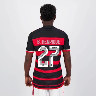 Camisa do Flamengo I 2024 adidas 27 B. Henrique - Masculina - Foto 2