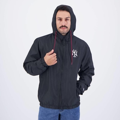 Jaqueta Corta - Vento com Capuz New Era Mlb New York Yankees Franquia - Masculina - Foto 1