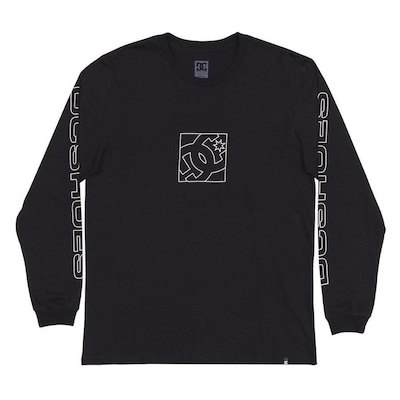 Camiseta Dc Shoes Manga Longa Static Outine Star Wt24 Preto - Foto 4